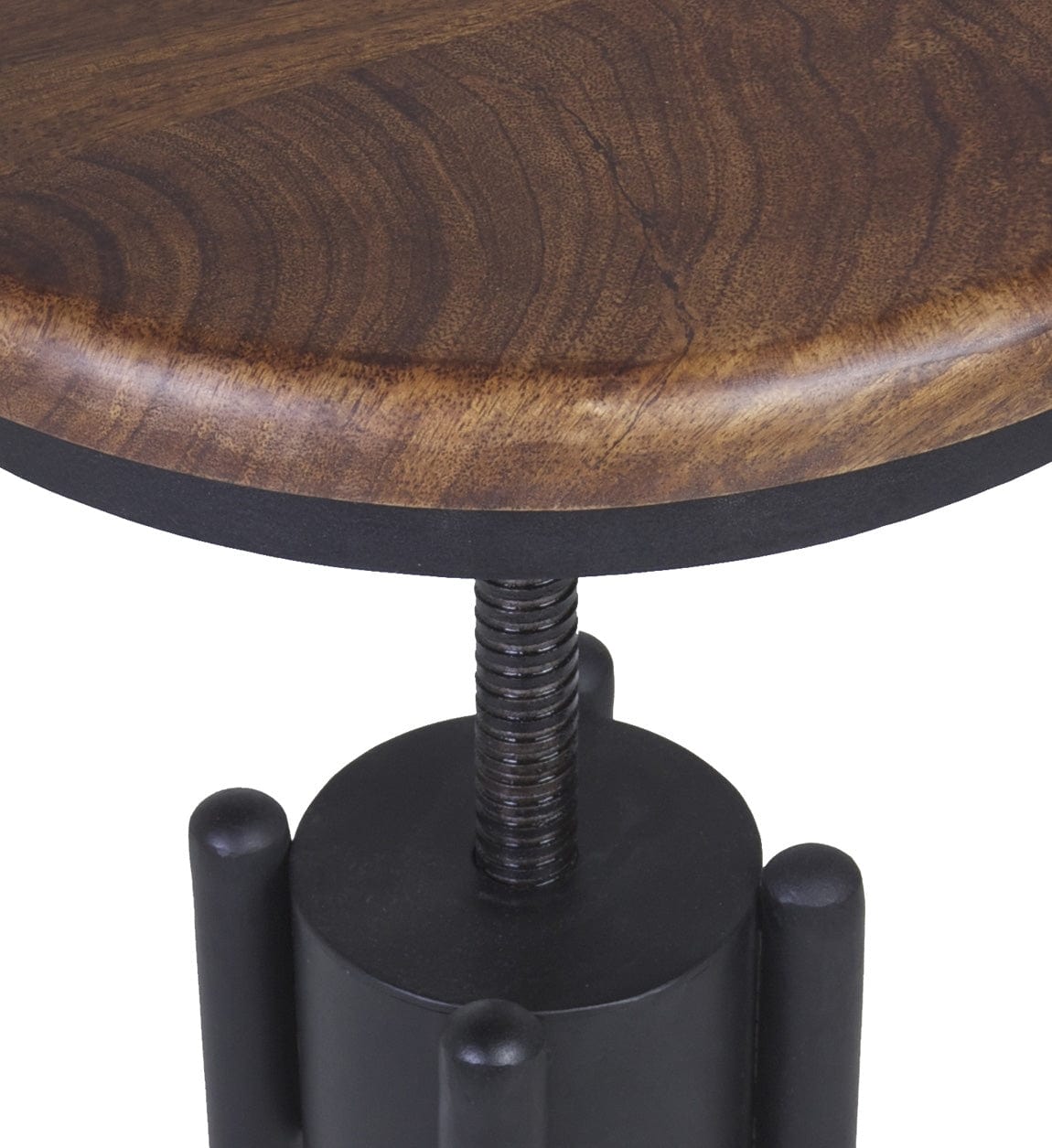 Scaun din lemn si metal, Pipa Nuc / Negru, Ø35xH50-76 cm (6)