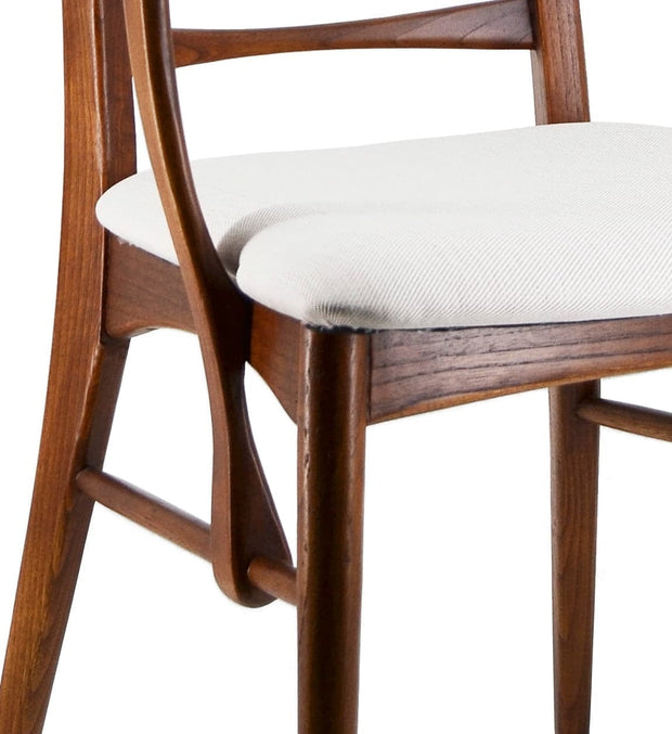 Scaun din lemn tapitat cu stofa, Kate Plus Ivoir / Nuc, l53xA47xH95 cm (2)