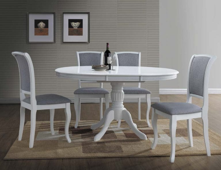 Signal Scaun din lemn tapitat cu stofa, Main-SC Alb / Gri, l44xA42xH96 cm