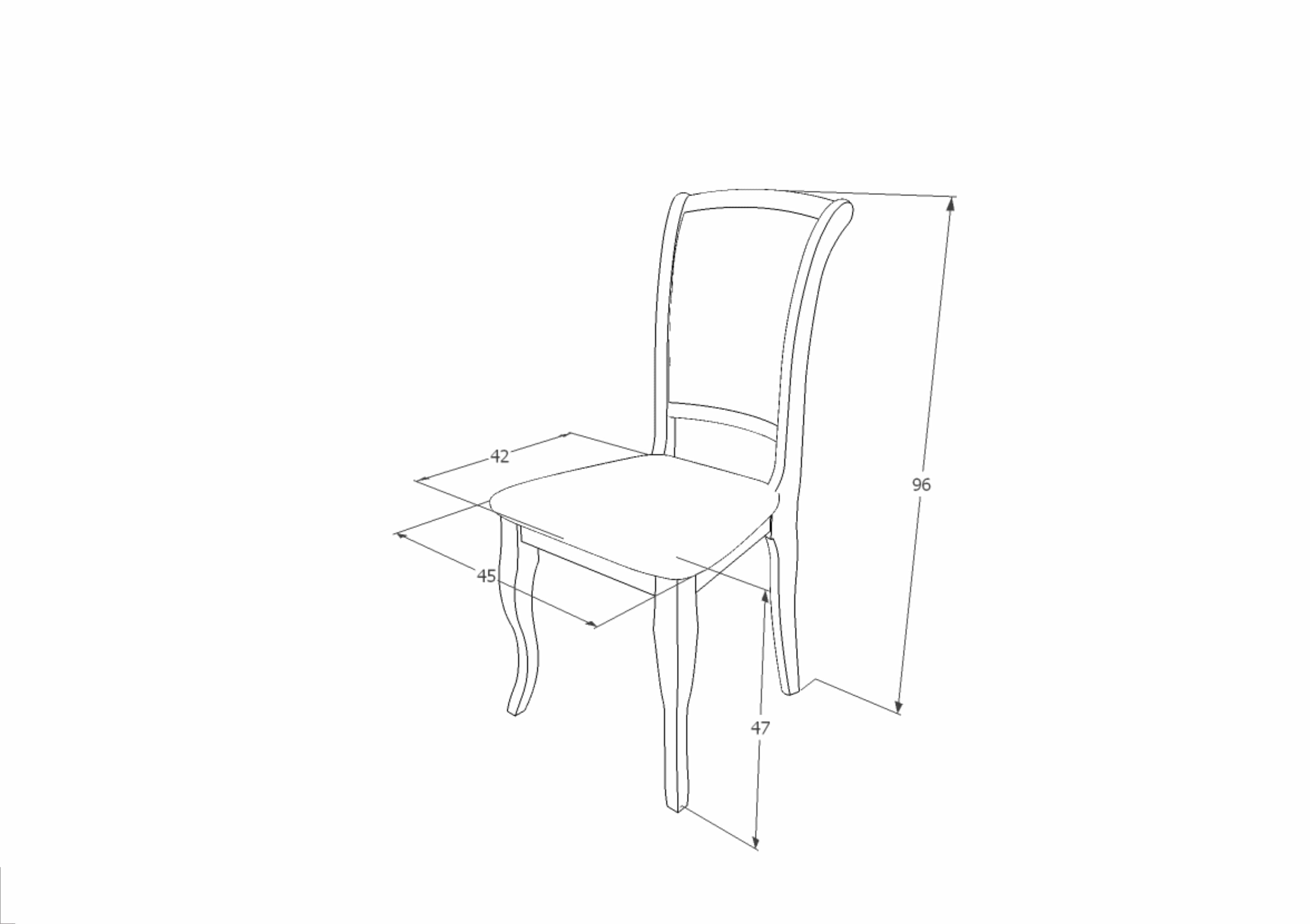 Signal Scaun din lemn tapitat cu stofa, Main-SC Alb / Gri, l44xA42xH96 cm