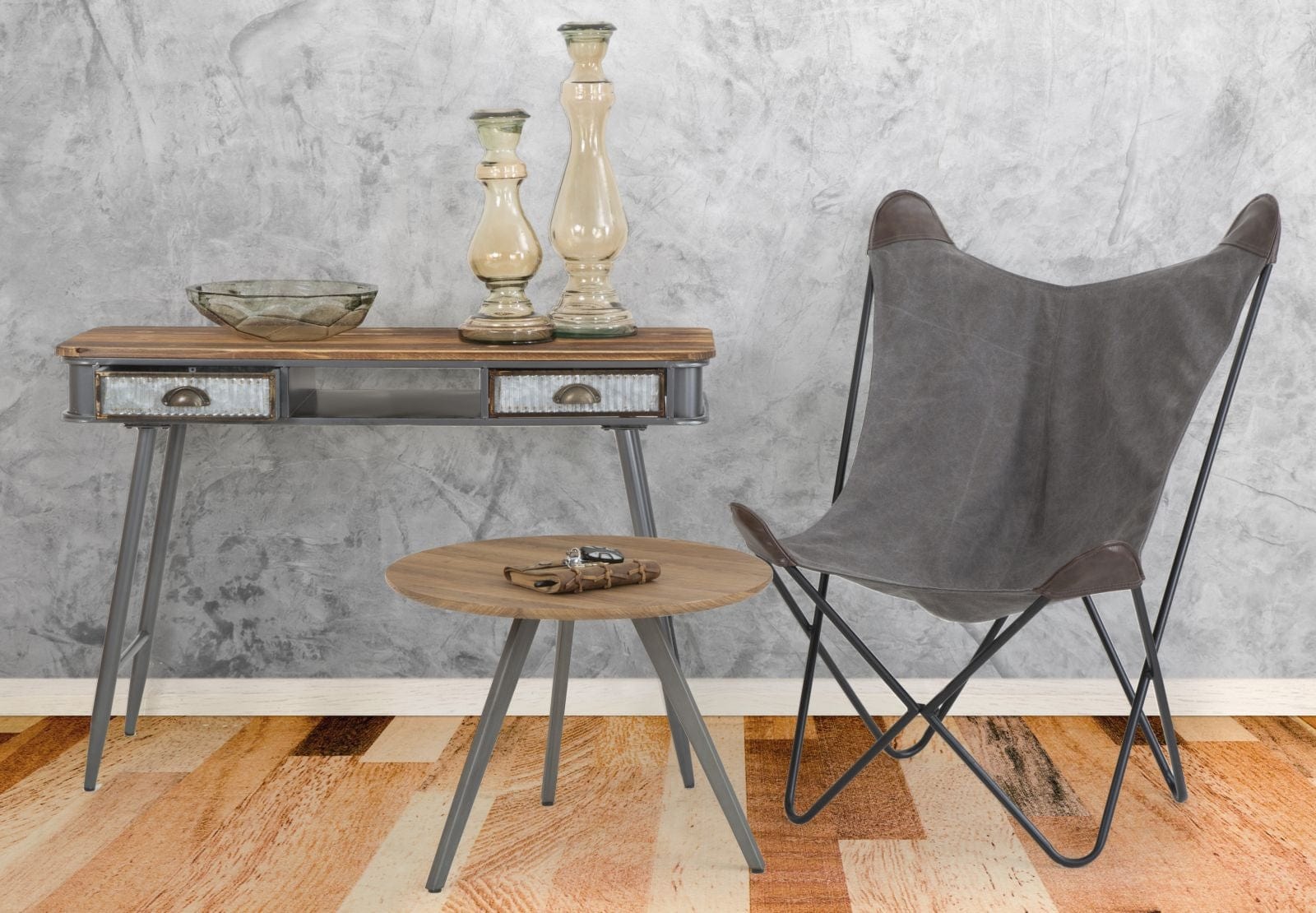 Scaun din metal si stofa Montana Gri inchis, l74xA71xH103 cm (8)