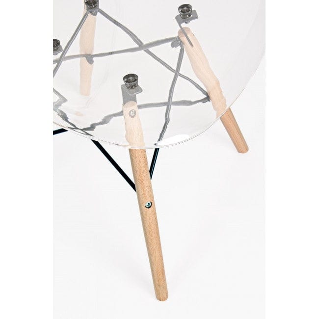 Scaun din plastic, cu picioare din lemn de fag, Lindsay Transparent, l53,5xA45xH81,5 cm (1)