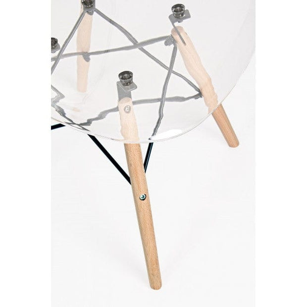 Scaun din plastic, cu picioare din lemn de fag, Lindsay Transparent, l53,5xA45xH81,5 cm (1)