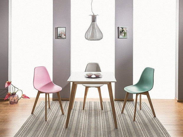 Scaun din plastic, cu picioare din lemn, Morrice Gri Deschis / Fag, l47xA54xH84 cm (1)