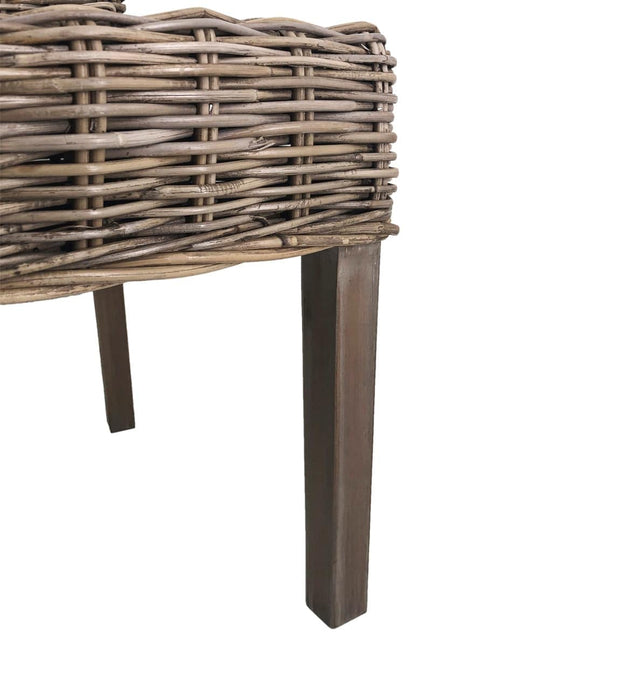 Scaun din ratan cu picioare de lemn, Fox Bleached Natural, l45xA50xH100 cm (3)