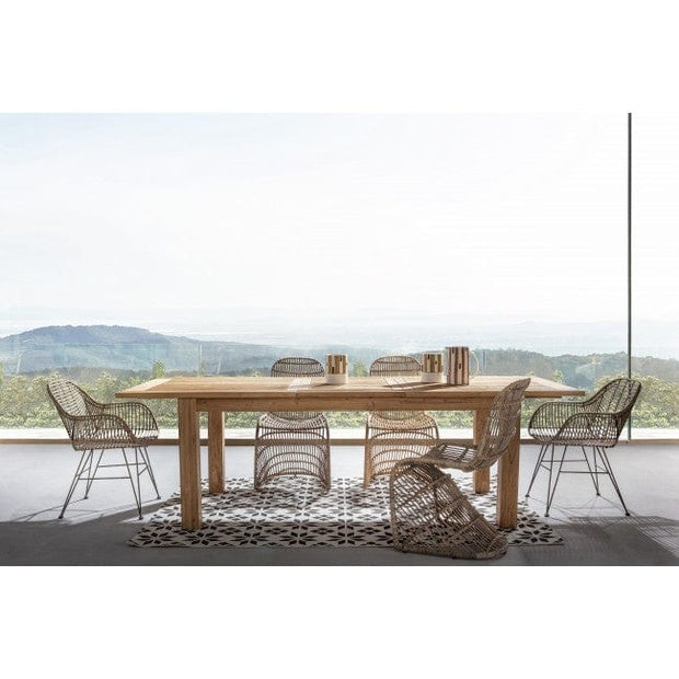 Scaun din ratan, cu picioare metalice Raquel Natural / Negru, l59xA63xH83 cm (4)