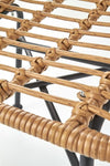 Halmar Scaun din ratan sintetic cu picioare metalice Kai-401 Natural / Negru, l47xA45xH85 cm