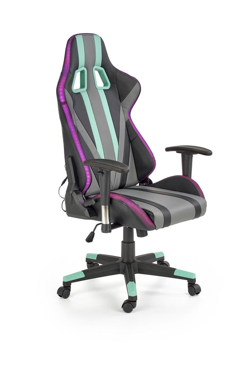 Halmar Scaun gaming tapitat cu piele ecologica Factis Multicolor, l68xA69xH121-131 cm