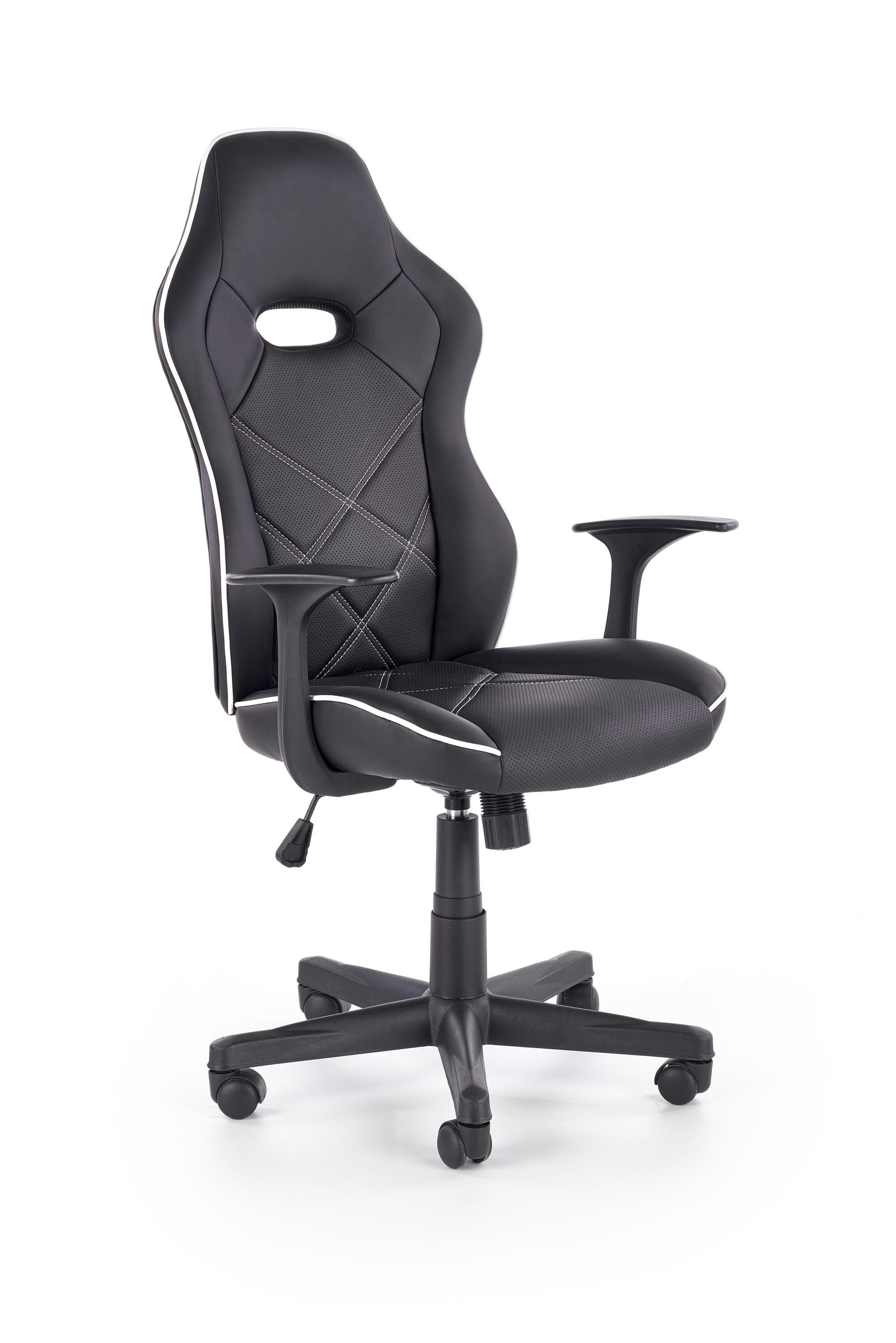 Halmar Scaun gaming, tapitat cu piele ecologica Ranvir Negru / Alb, l67xA72xH116-125 cm