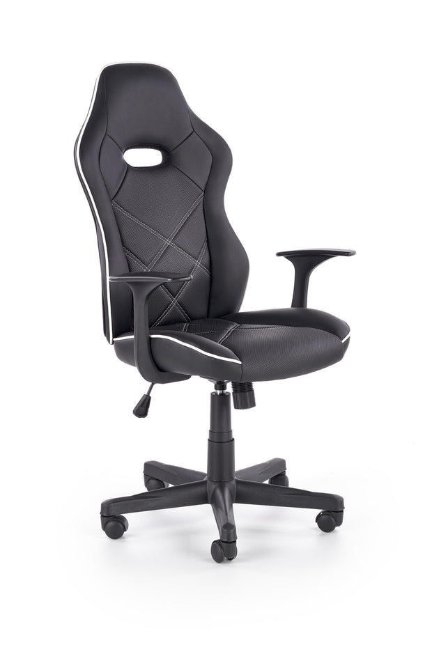 Halmar Scaun gaming, tapitat cu piele ecologica Ranvir Negru / Alb, l67xA72xH116-125 cm