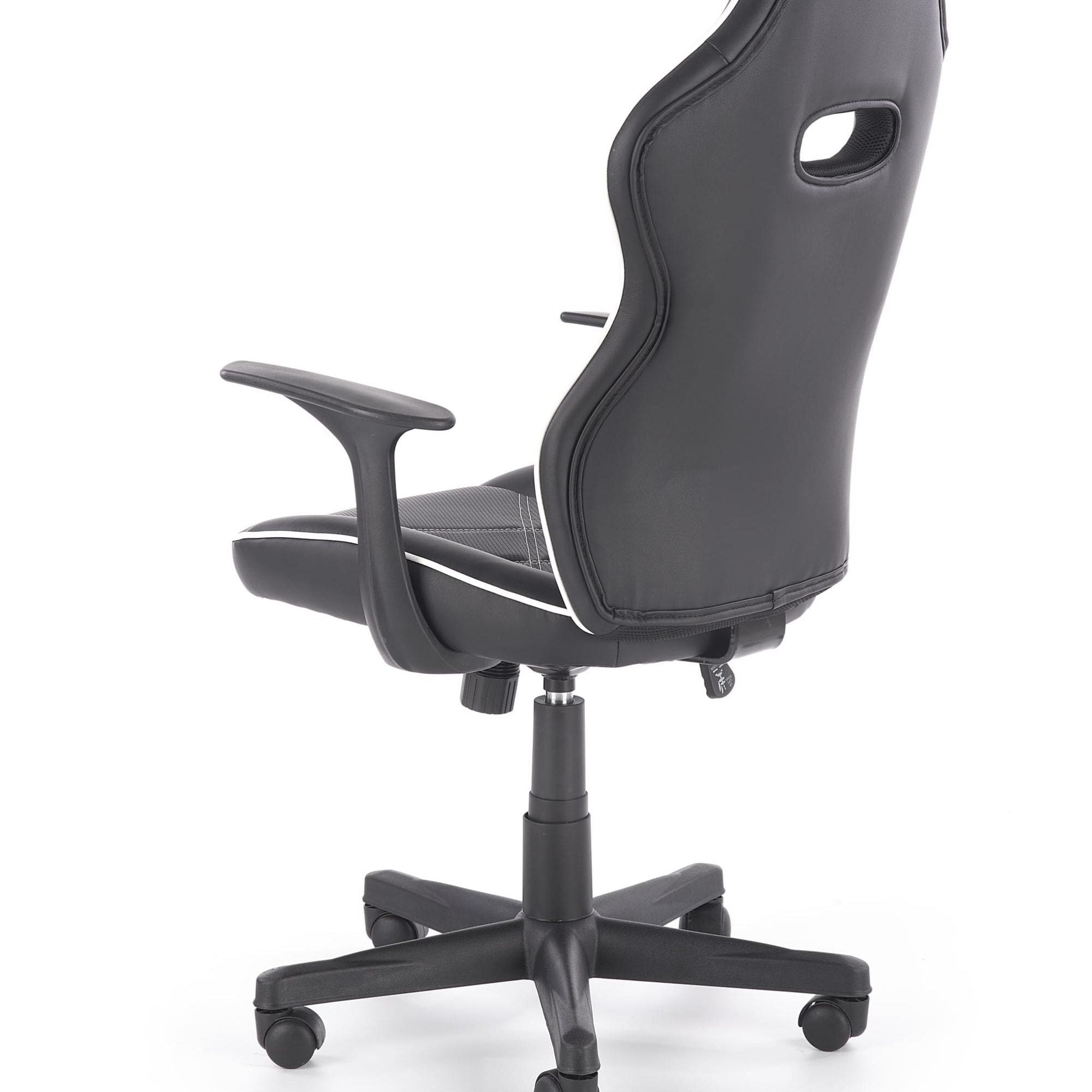 Halmar Scaun gaming, tapitat cu piele ecologica Ranvir Negru / Alb, l67xA72xH116-125 cm