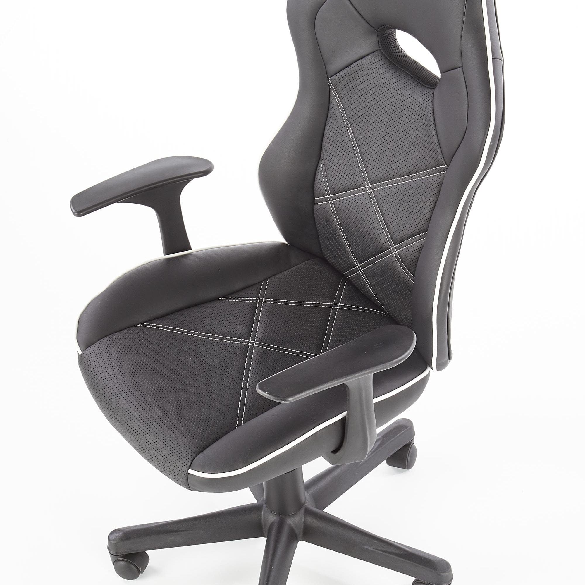 Halmar Scaun gaming, tapitat cu piele ecologica Ranvir Negru / Alb, l67xA72xH116-125 cm