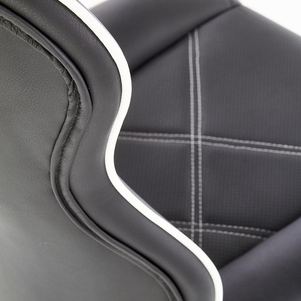 Halmar Scaun gaming, tapitat cu piele ecologica Ranvir Negru / Alb, l67xA72xH116-125 cm