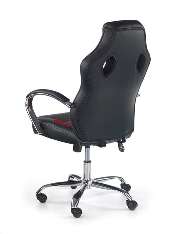 Halmar Scaun gaming tapitat cu piele ecologica Seaton Negru / Rosu / Gri, l61xA69xH109-119 cm