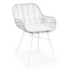 Scaun metalic cu sezut din fibre sintetice Belisa Alb, l52xA55xH79 cm