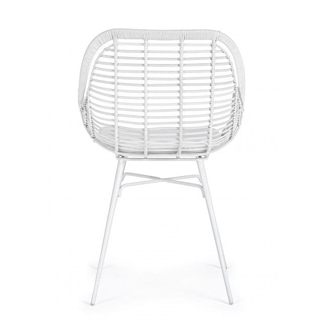 Scaun metalic cu sezut din fibre sintetice Belisa Alb, l52xA55xH79 cm (2)