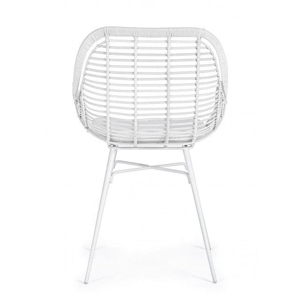 Scaun metalic cu sezut din fibre sintetice Belisa Alb, l52xA55xH79 cm (2)