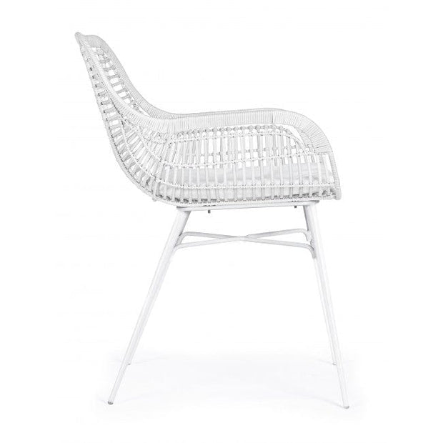 Scaun metalic cu sezut din fibre sintetice Belisa Alb, l52xA55xH79 cm (3)