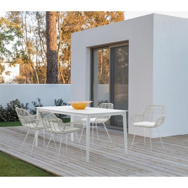 Scaun metalic cu sezut din fibre sintetice Belisa Alb, l52xA55xH79 cm (6)