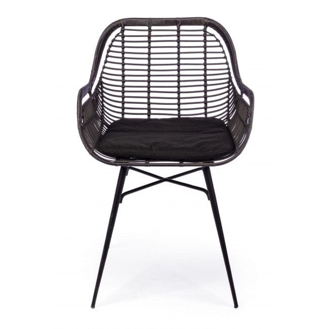 Scaun metalic cu sezut din fibre sintetice Belisa Negru, l52xA55xH79 cm (1)