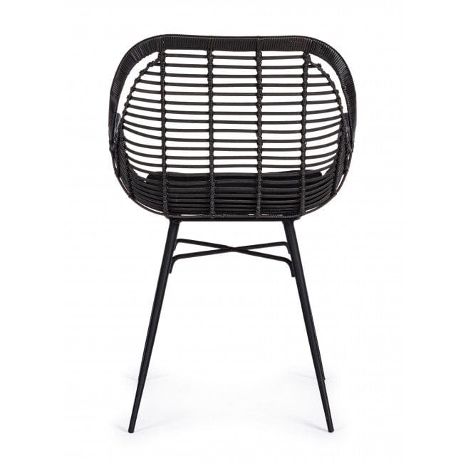 Scaun metalic cu sezut din fibre sintetice Belisa Negru, l52xA55xH79 cm (2)