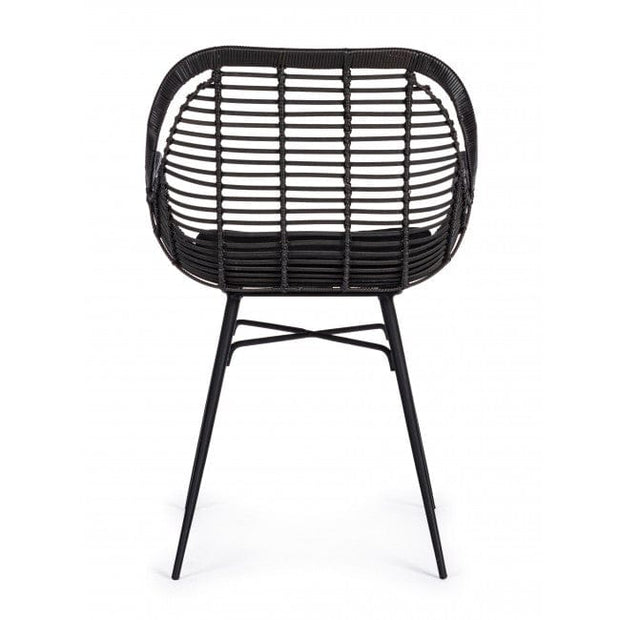 Scaun metalic cu sezut din fibre sintetice Belisa Negru, l52xA55xH79 cm (2)