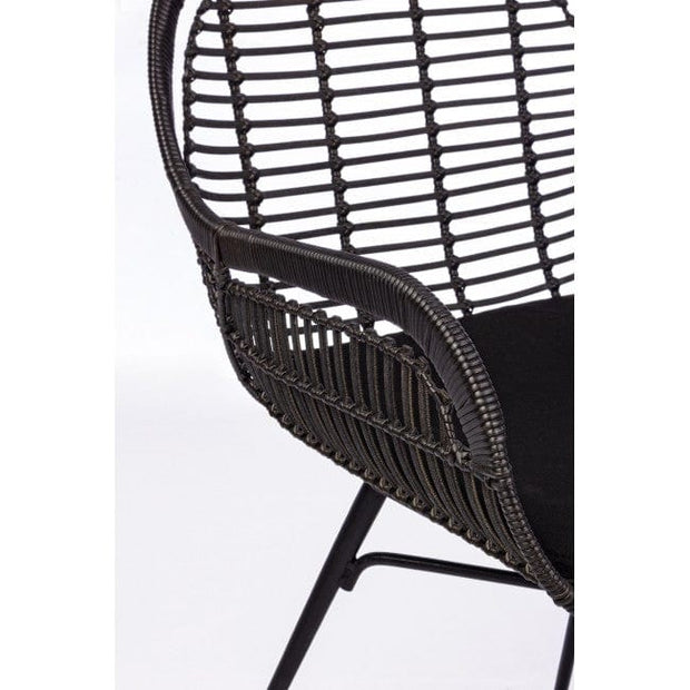 Scaun metalic cu sezut din fibre sintetice Belisa Negru, l52xA55xH79 cm (5)