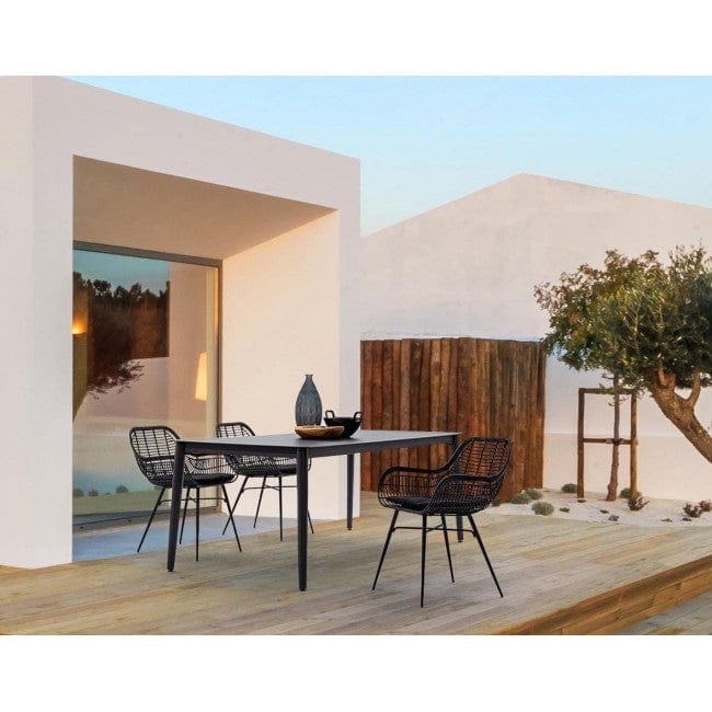 Scaun metalic cu sezut din fibre sintetice Belisa Negru, l52xA55xH79 cm (6)