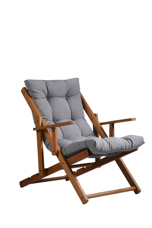 Asir Scaun pliabil pentru gradina / terasa, din lemn, Repose Natural / Gri, l70xA90xH95 cm