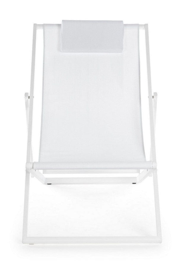 Scaun pliabil pentru terasa / plaja, din aluminiu si material textil, Taylor Alb, l60,5xA101,5xH73,5 cm (2)