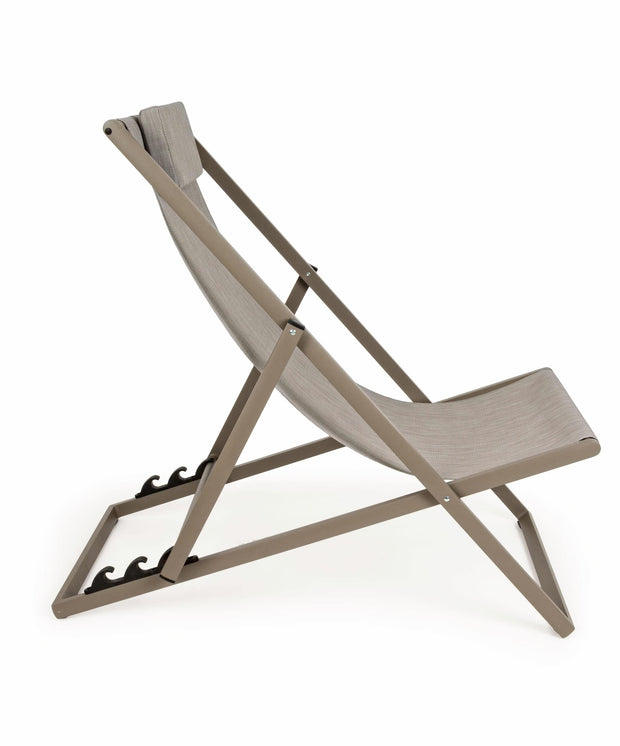 Scaun pliabil pentru terasa / plaja, din aluminiu si material textil, Taylor Grej, l60,5xA101,5xH73,5 cm (1)