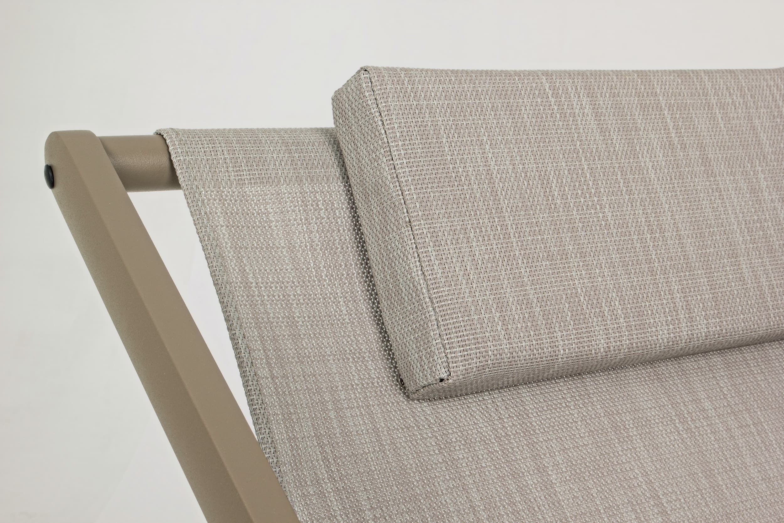 Scaun pliabil pentru terasa / plaja, din aluminiu si material textil, Taylor Grej, l60,5xA101,5xH73,5 cm (3)