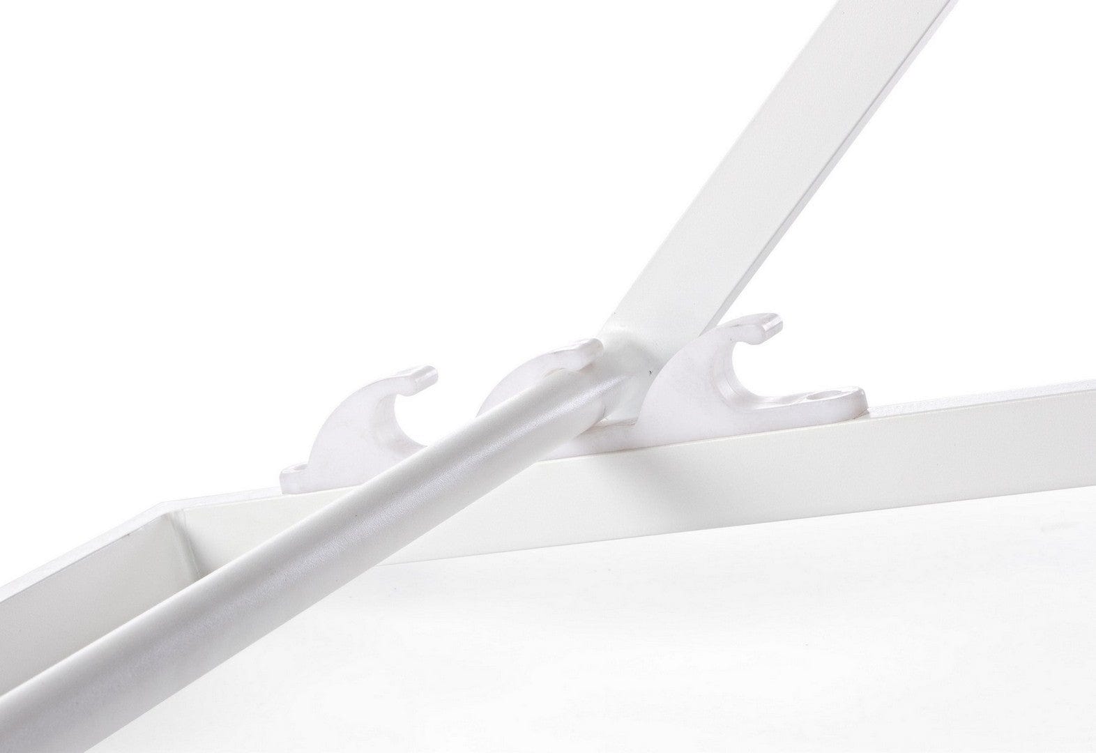 Scaun pliabil pentru terasa / plaja, din aluminiu si material textil, Taylor Maro / Alb, l60,5xA101,5xH73,5 cm (4)