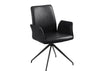 Scaun rotativ tapitat cu piele ecologica si picioare metalice Naya Negru, l59xA59xH88 cm