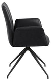 Scaun rotativ tapitat cu piele ecologica si picioare metalice Naya Negru, l59xA59xH88 cm (2)