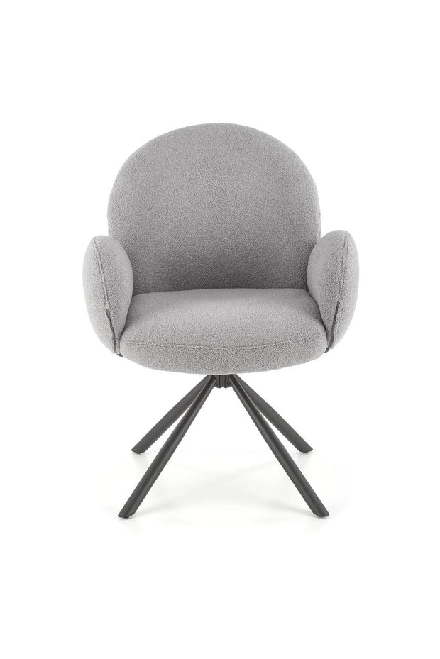 Halmar Scaun rotativ tapitat cu stofa boucle si picioare metalice, Kai-498 Gri / Negru, l64xA63xH90 cm