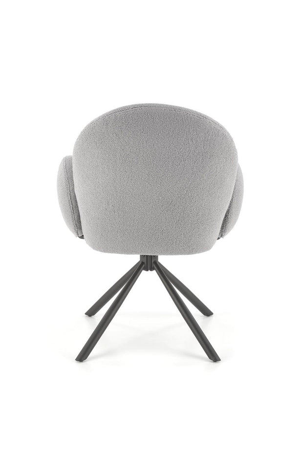 Halmar Scaun rotativ tapitat cu stofa boucle si picioare metalice, Kai-498 Gri / Negru, l64xA63xH90 cm