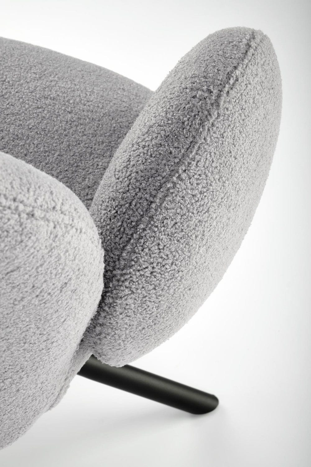 Halmar Scaun rotativ tapitat cu stofa boucle si picioare metalice, Kai-498 Gri / Negru, l64xA63xH90 cm