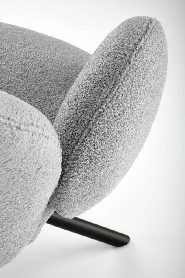 Halmar Scaun rotativ tapitat cu stofa boucle si picioare metalice, Kai-498 Gri / Negru, l64xA63xH90 cm