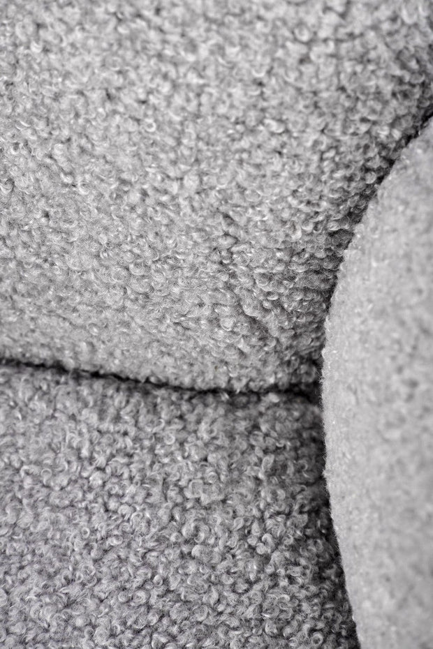 Halmar Scaun rotativ tapitat cu stofa boucle si picioare metalice, Kai-498 Gri / Negru, l64xA63xH90 cm