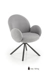 Halmar Scaun rotativ tapitat cu stofa boucle si picioare metalice, Kai-498 Gri / Negru, l64xA63xH90 cm