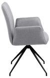 Scaun rotativ tapitat cu stofa si picioare metalice Naya Gri Deschis / Negru, l59xA59xH88 cm (2)