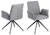 Scaun rotativ tapitat cu stofa si picioare metalice Naya Gri Deschis / Negru, l59xA59xH88 cm (5)