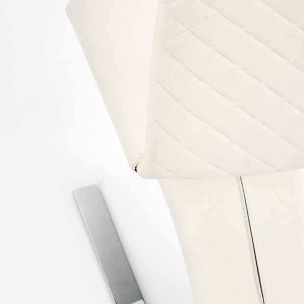 Scaun tapitat cu piele ecologica, Kai-291 Alb, l45xA63xH101 cm (6)