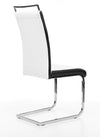 Signal Scaun tapitat cu piele ecologica si picioare metalice, Han-441 Alb / Negru / Crom, l41xA42xH102 cm