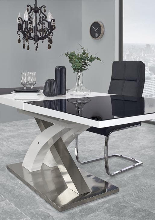 Halmar Scaun tapitat cu piele ecologica si picioare metalice, Kai-231 Negru / Crom, l45xA62xH106 cm