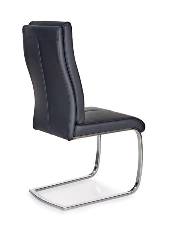 Halmar Scaun tapitat cu piele ecologica si picioare metalice, Kai-231 Negru / Crom, l45xA62xH106 cm