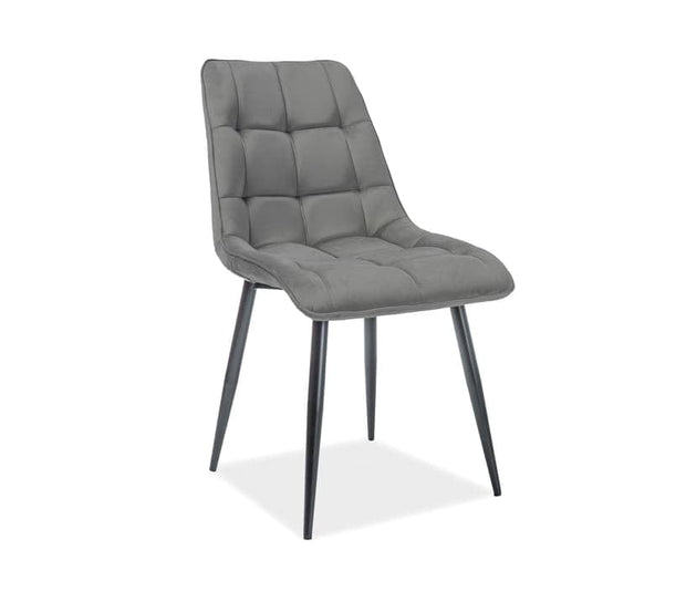Signal Scaun tapitat cu stofa, cu picioare metalice Chase Matt Velvet Gri / Negru, l50xA58xH88 cm