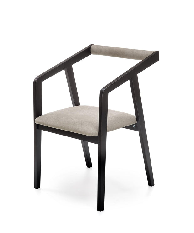 Halmar Scaun tapitat cu stofa si picioare din lemn, Azzan Velvet Gri / Negru, l50xA53xH79 cm