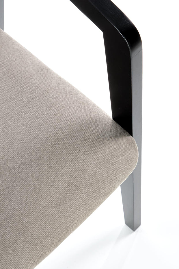 Scaun tapitat cu stofa si picioare din lemn, Azzan Velvet Gri / Negru, l50xA53xH79 cm (11)